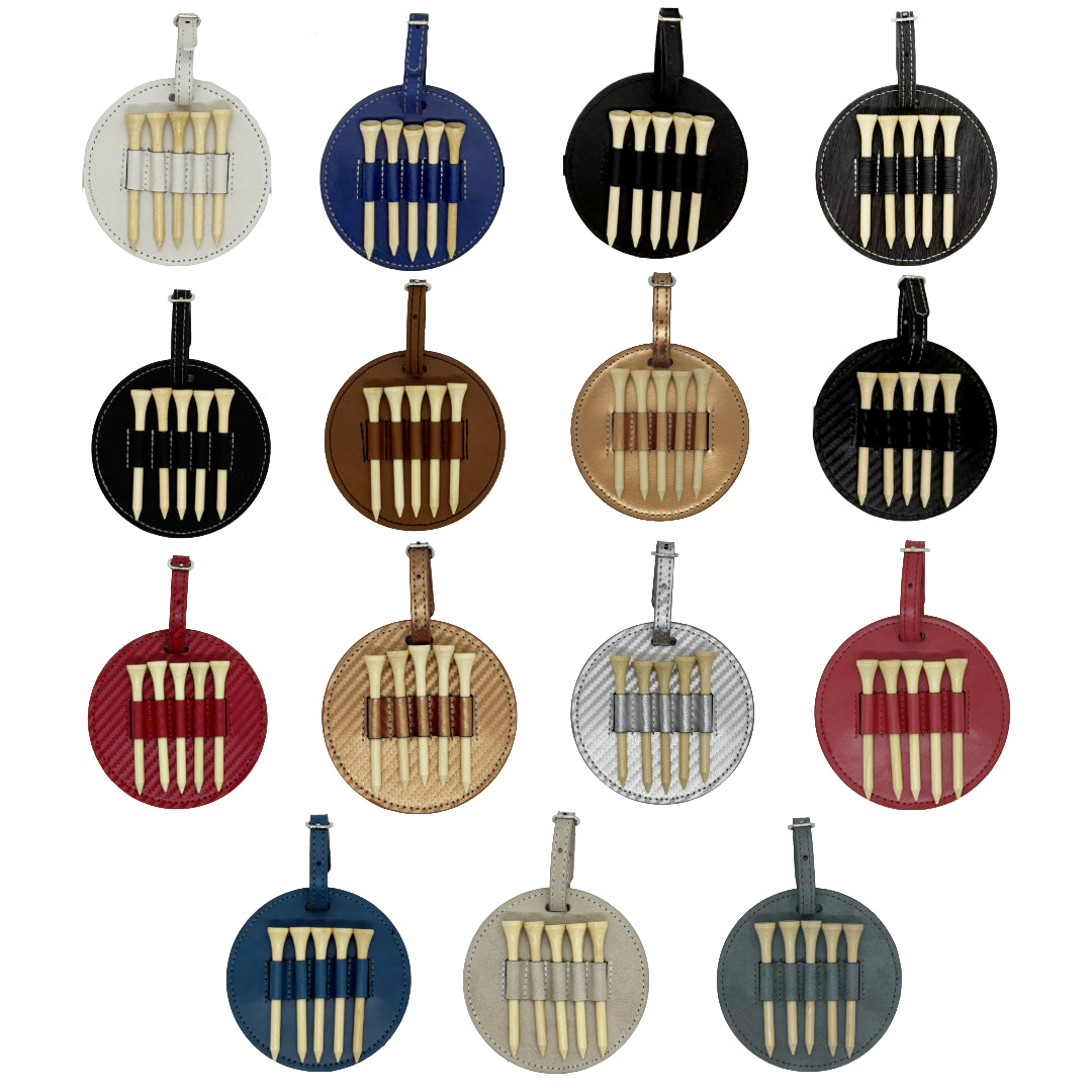 Leatherette Golf Bag Tags With Tees Customizable