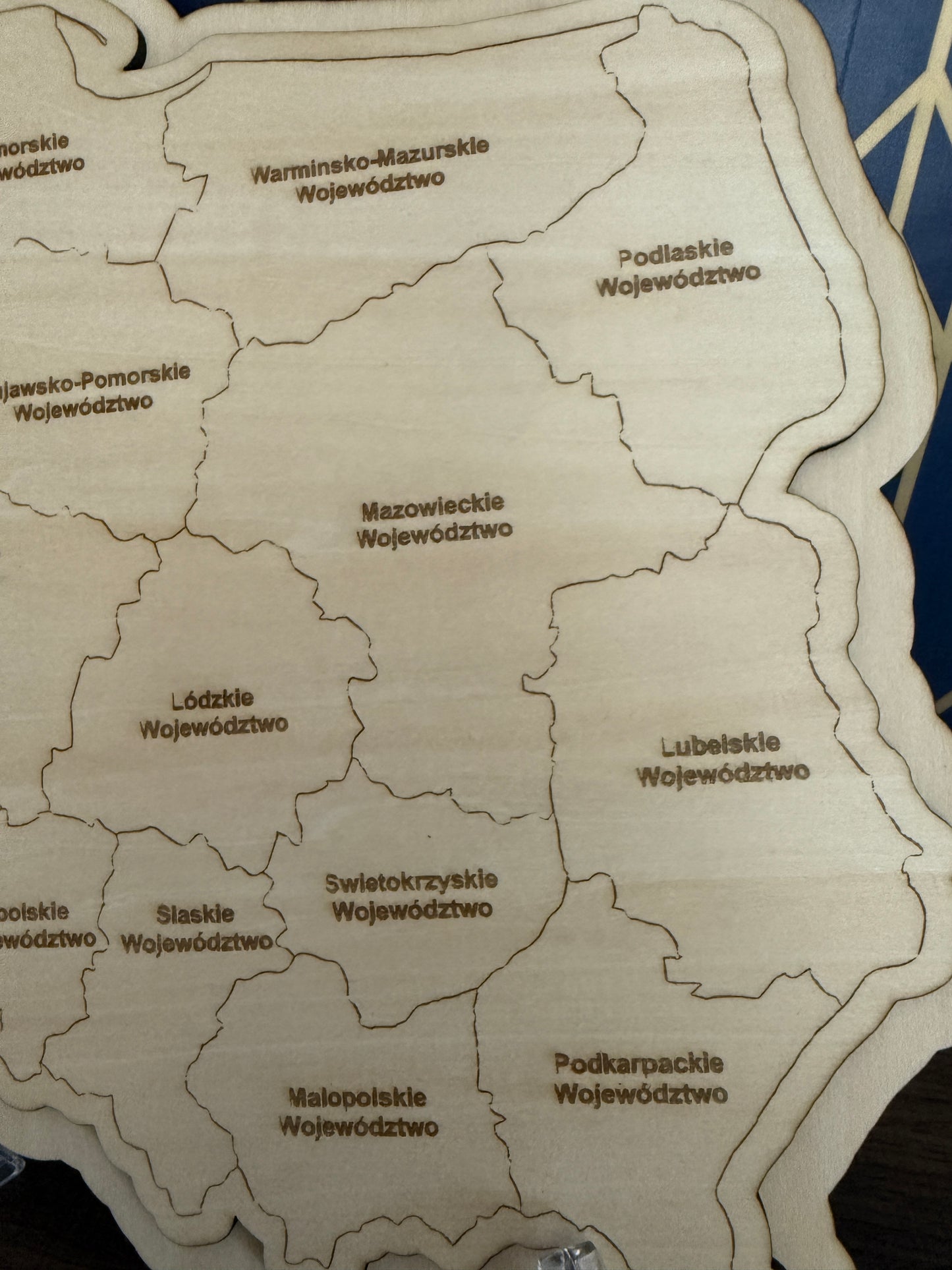 Poland Map 9 inch Dual Layer Wood