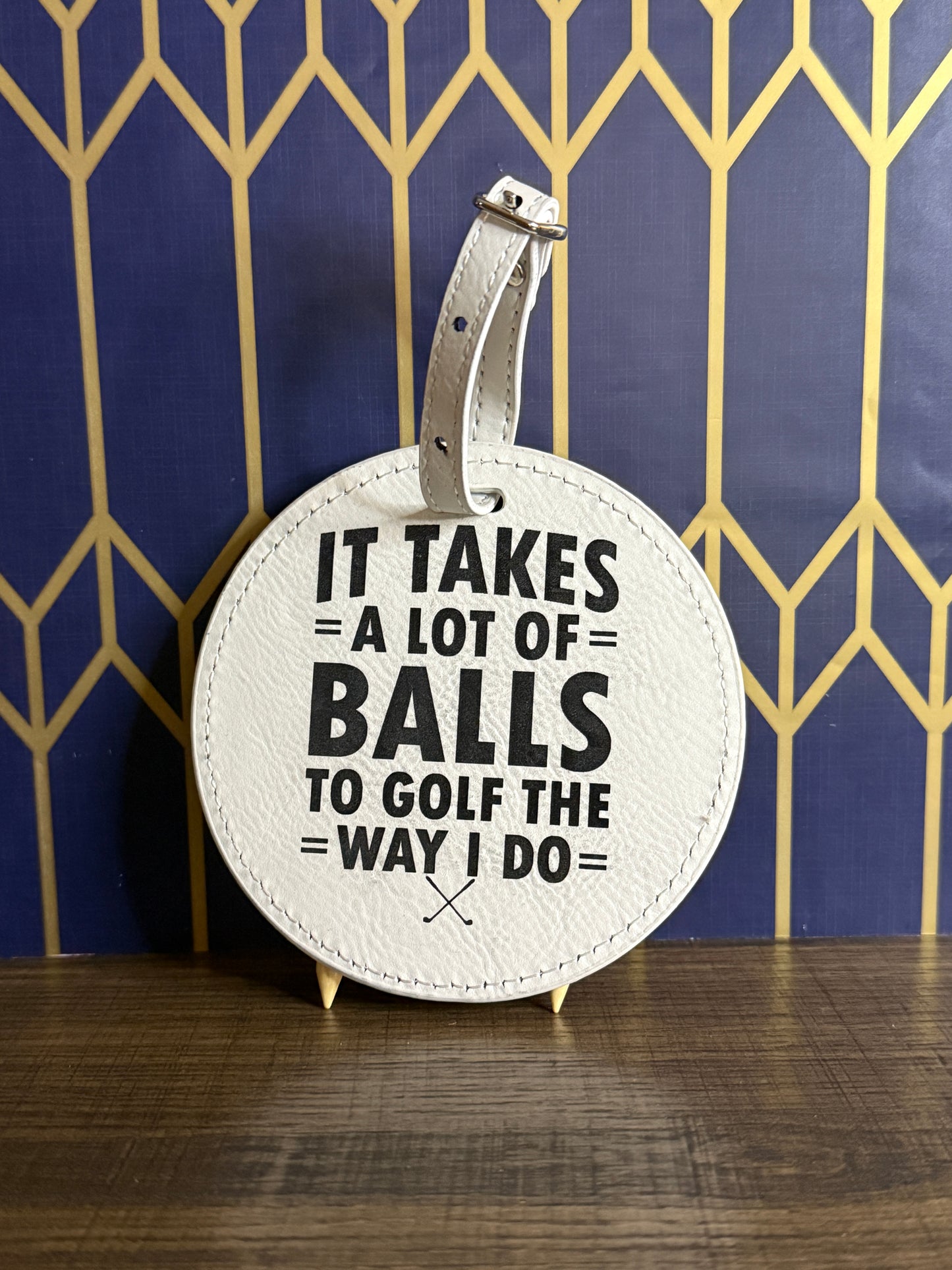 Leatherette Golf Bag Tags With Tees Customizable