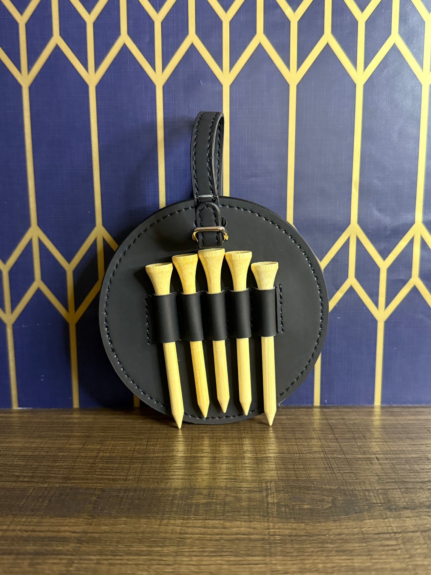 Leatherette Golf Bag Tags With Tees Customizable