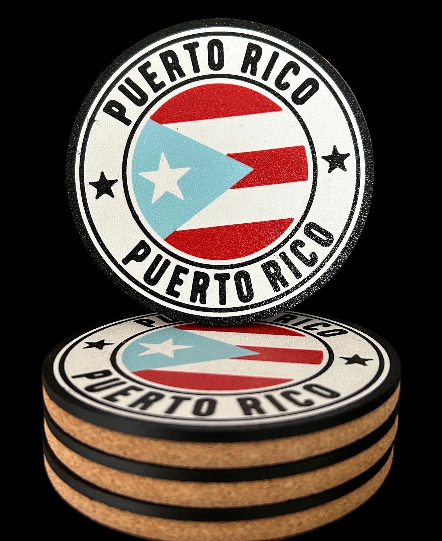 Set of 4 Puerto Rico flag coasters.