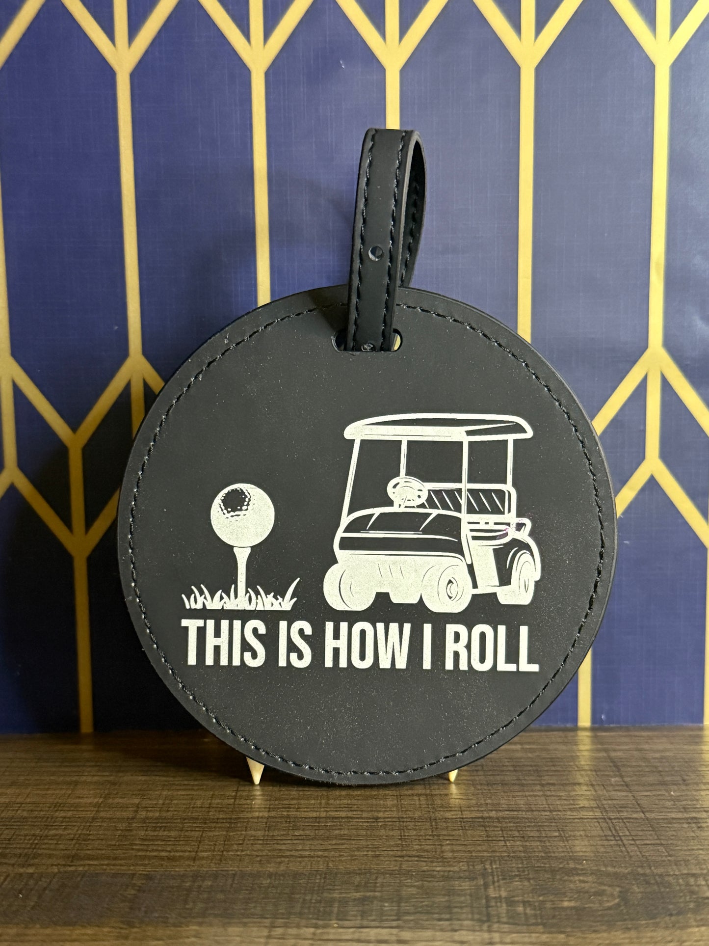 Leatherette Golf Bag Tags With Tees Customizable