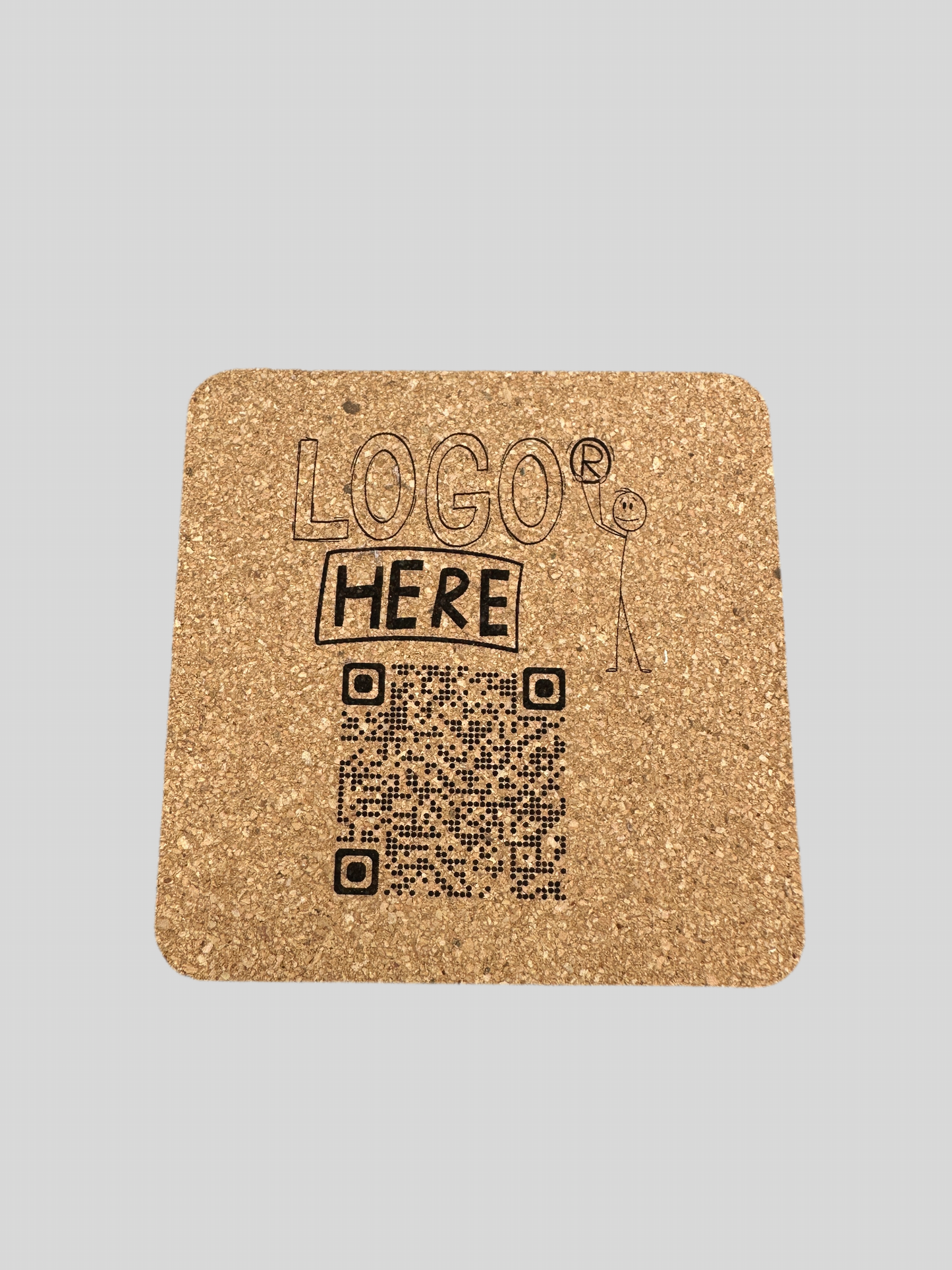 Custom Logo QR Code Artwork On Cork 3mm Coasters