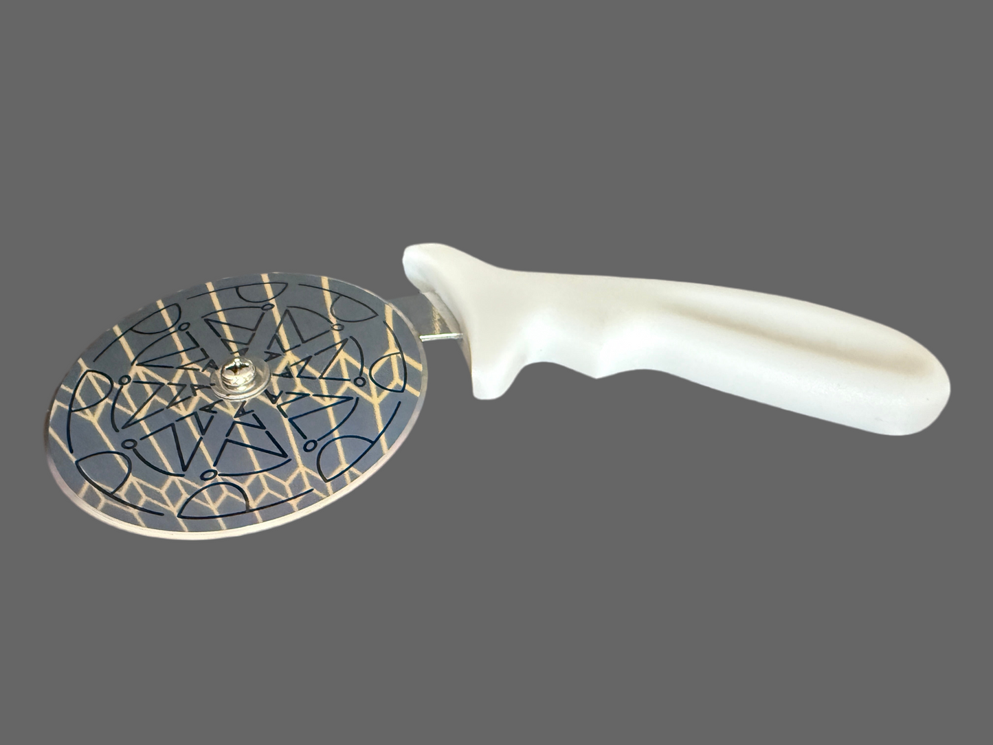 4 inch Pizza Cutter with Pizza Design Engraved