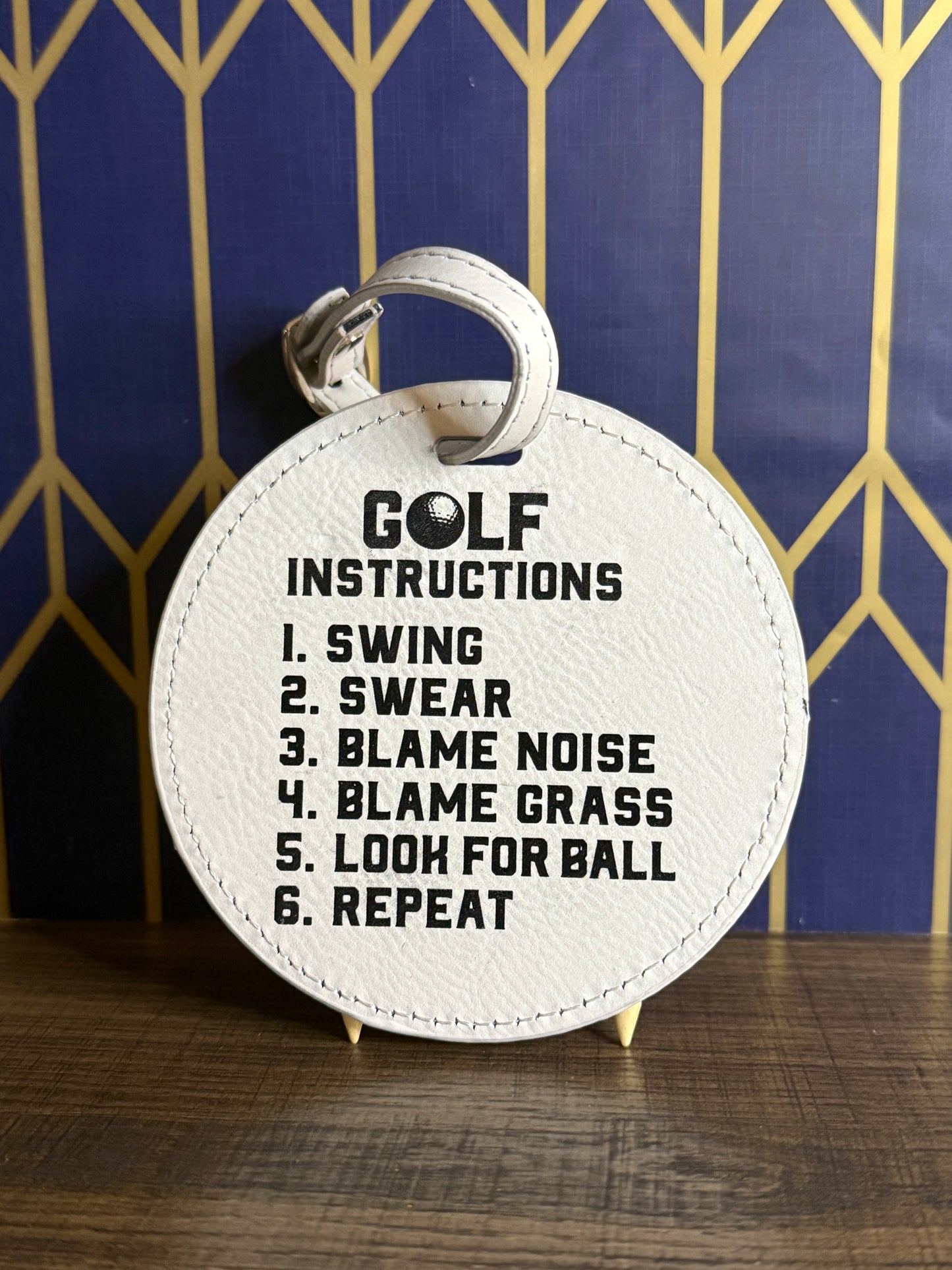 Leatherette Golf Bag Tags With Tees Customizable