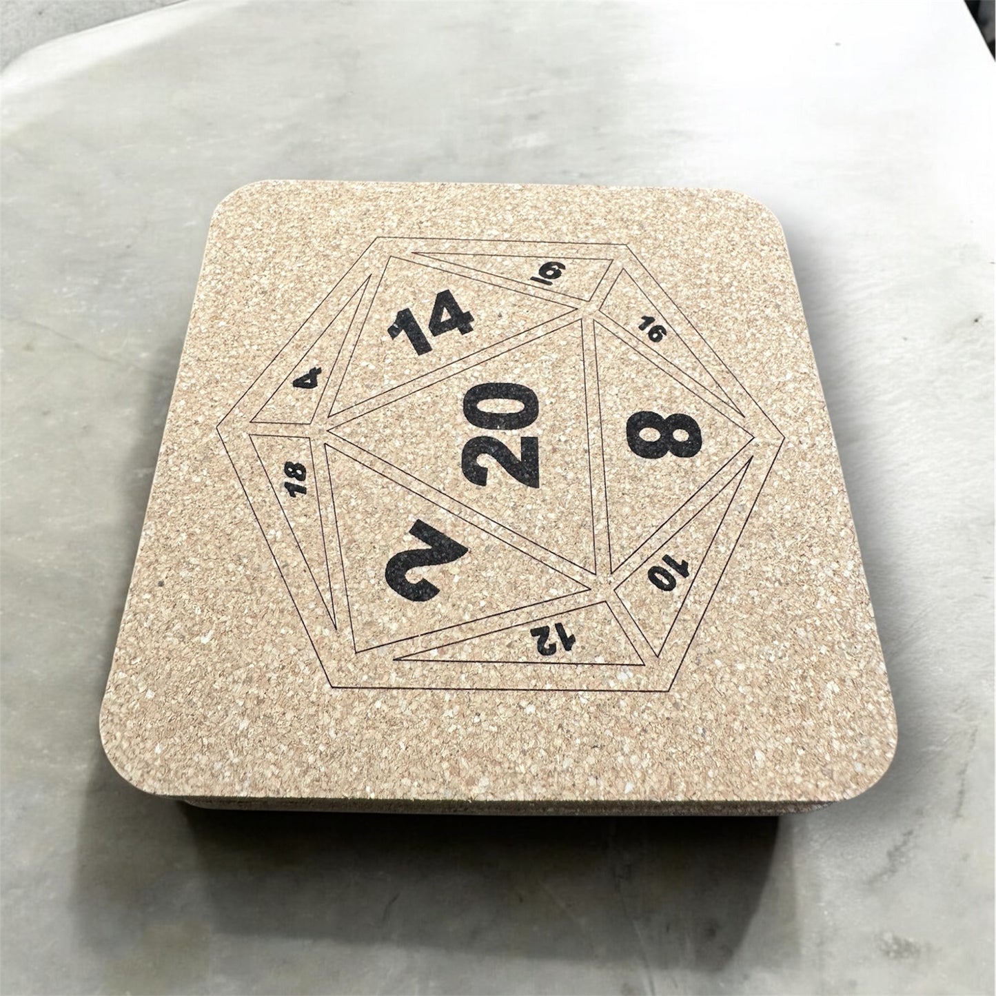 D&D Dice DND Cork Coaster Barware Drinks 1pc.