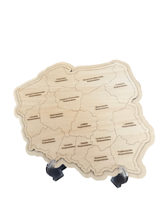 Poland Map 9 inch Dual Layer Wood