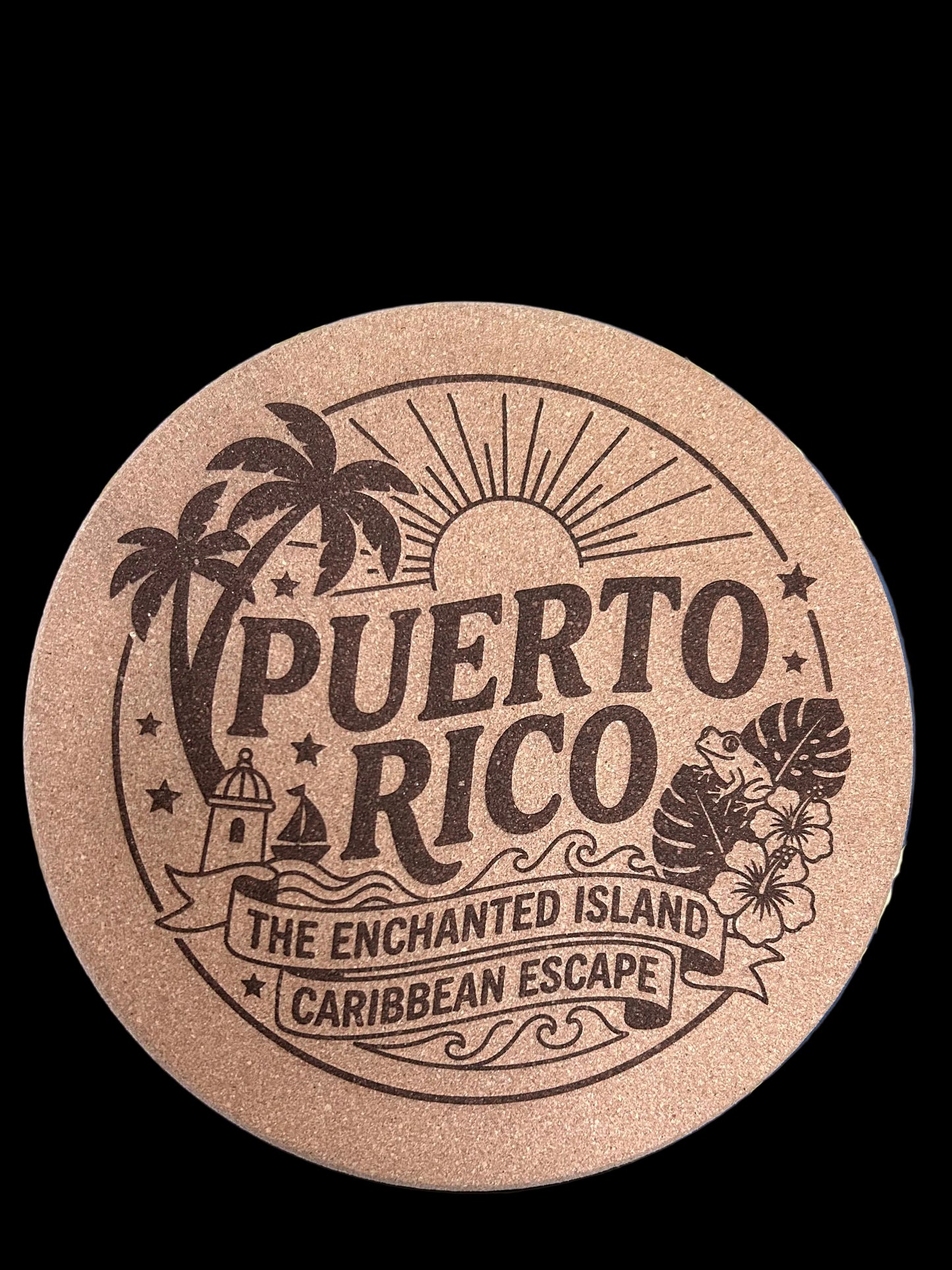 Puerto Rico Cork Trivet 7.5”
