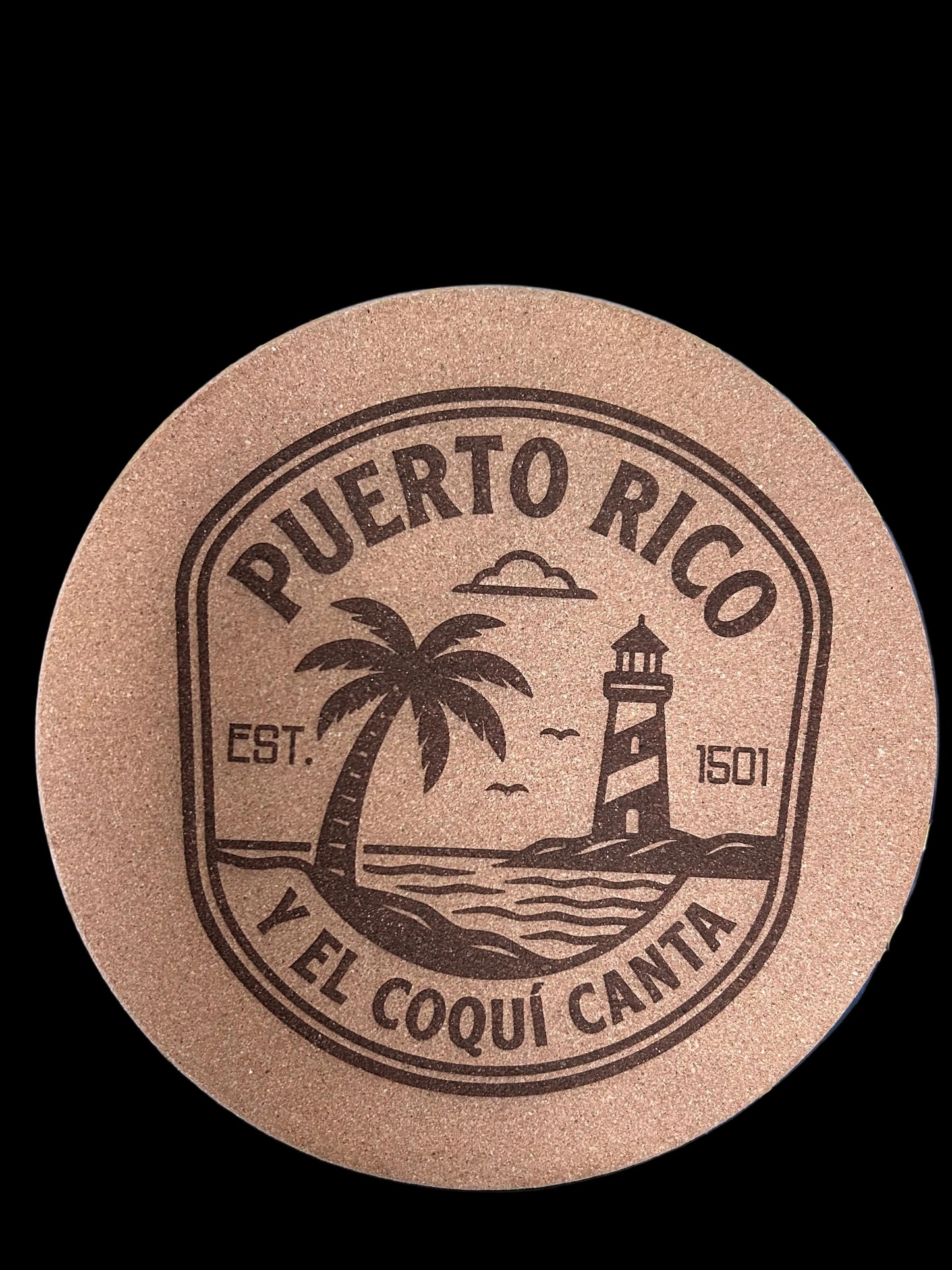 Cork Trivet 7.5” Puerto Rico Lighthouse