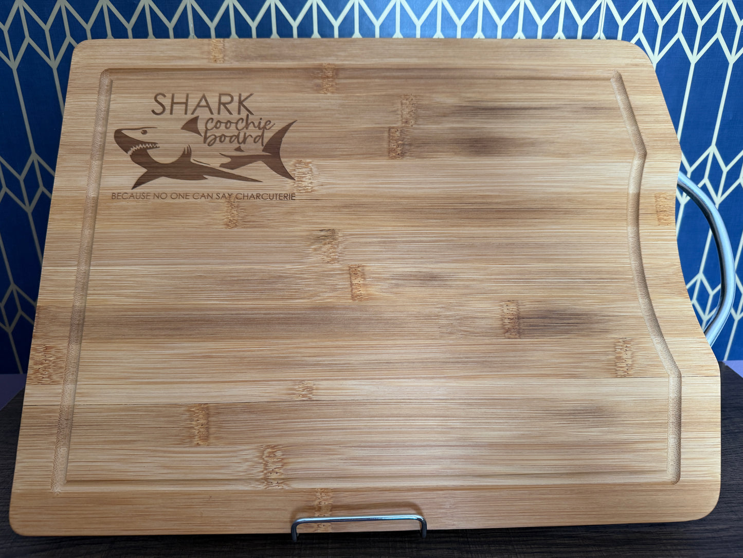 Shark-Coochie Board Cutting Charcuterie Funny Bamboo