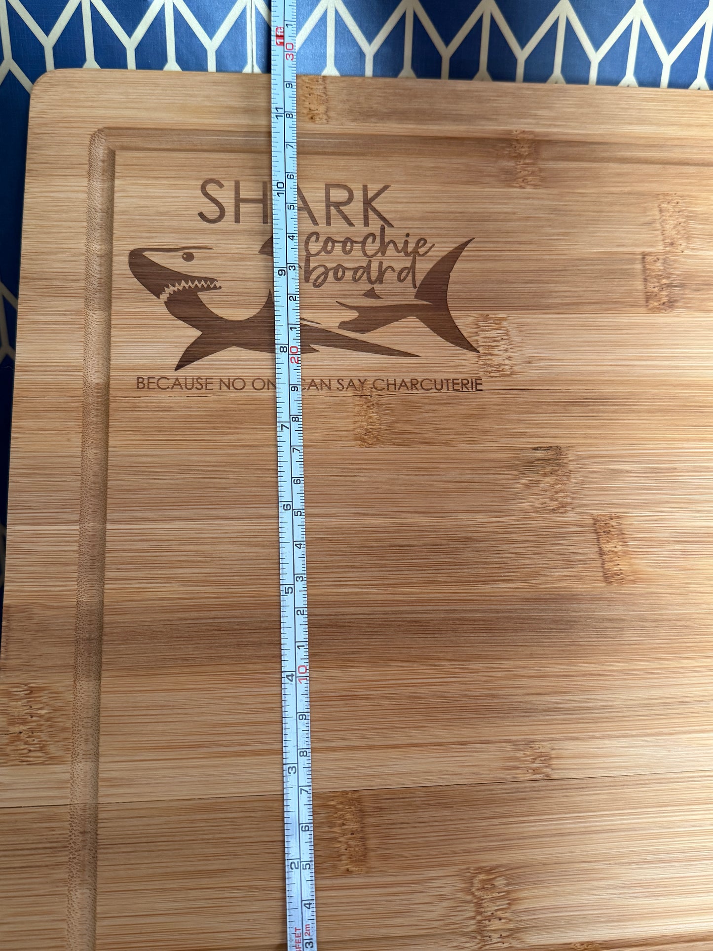 Shark-Coochie Board Cutting Charcuterie Funny Bamboo