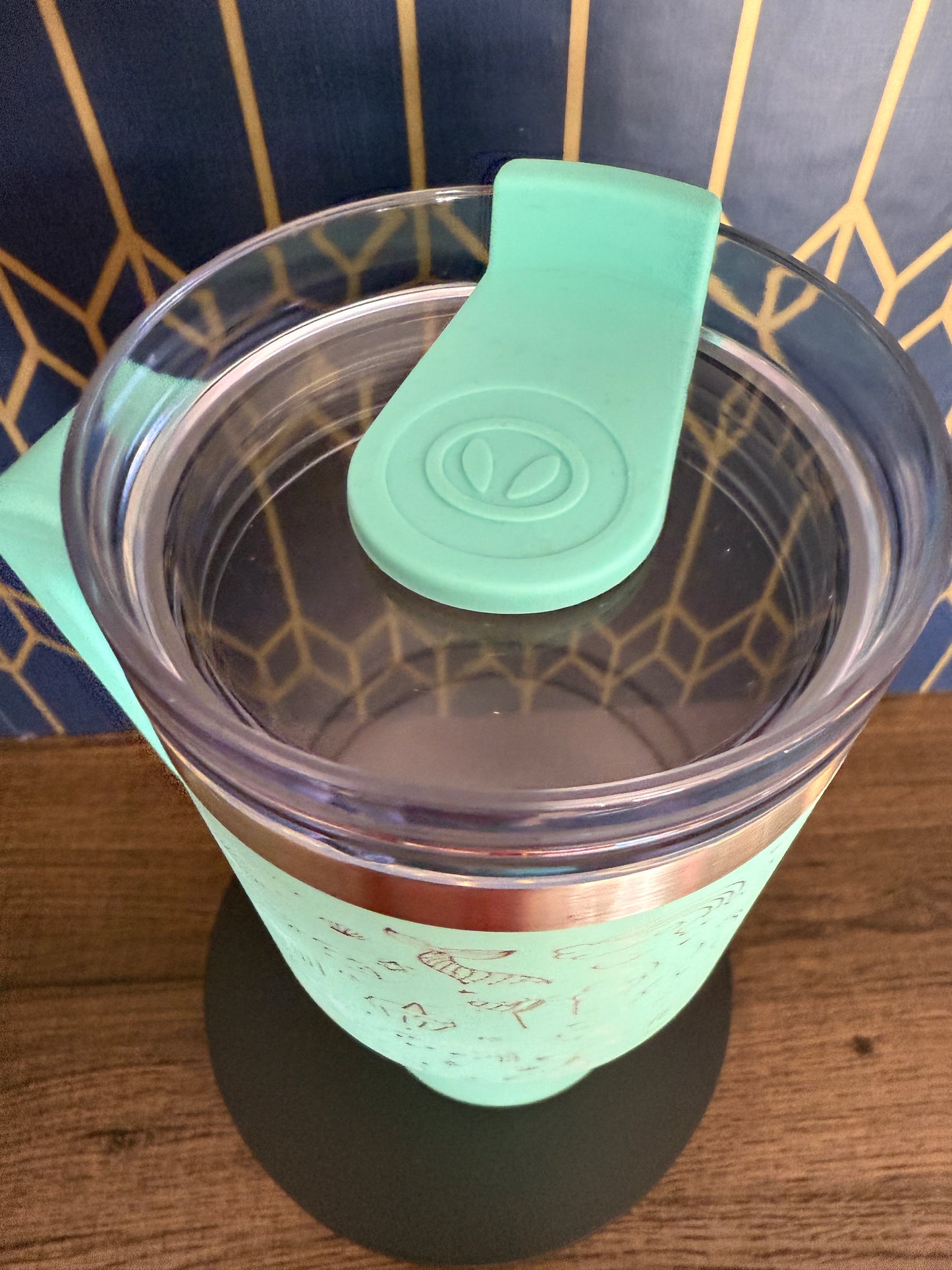 20 ounce Tumbler Rainbows, Unicorns, and Snacks Mint With Straw